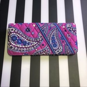 Vera Bradley Paisley Blue and Purple Clutch Wallet